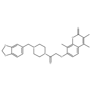 7-{2-[4-(1,3-benzodioxol-5-ylmethyl)piperazino]-2-oxoethoxy}-3,4,8-trimethyl-2H-chromen-2-one Structure