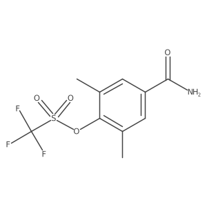 Trifluoro-methanesulfonic acid 4-carbamoyl-2,6-dimethyl-phenyl ester结构式