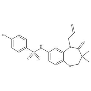 N-(5-allyl-3,3-dimethyl-4-oxo-2,3,4,5-tetrahydrobenzo[b][1,4]oxazepin-7-yl)-4-chlorobenzenesulfonamide Structure