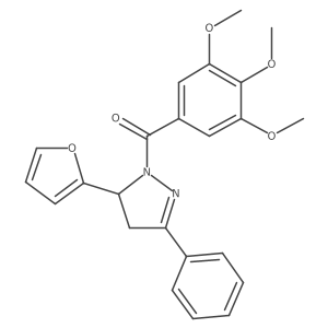 (5-(furan-2-yl)-3-phenyl-4,5-dihydro-1H-pyrazol-1-yl)(3,4,5-trimethoxyphenyl)methanone Structure
