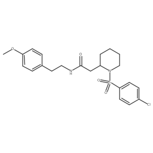 2-(1-((4-chlorophenyl)sulfonyl)piperidin-2-yl)-N-(4-methoxyphenethyl)acetamide结构式