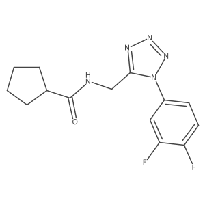 N-((1-(3,4-difluorophenyl)-1H-tetrazol-5-yl)methyl)cyclopentanecarboxamide Structure