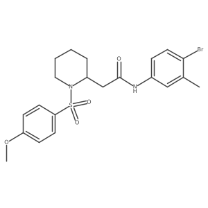 N-(4-bromo-3-methylphenyl)-2-(1-((4-methoxyphenyl)sulfonyl)piperidin-2-yl)acetamide结构式