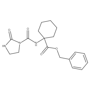 1-[[(2-Oxo-1-imidazolidinyl)carbonyl]amino]cyclohexanecarboxylic acid phenylmethyl ester结构式