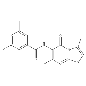 N-(3,7-dimethyl-5-oxo-5H-thiazolo[3,2-a]pyrimidin-6-yl)-3,5-dimethylbenzamide结构式