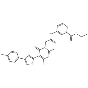 Ethyl 3-(2-{4,6-dimethyl-3-[3-(4-methylphenyl)-1,2,4-oxadiazol-5-yl]-2-oxo-1,2-dihydropyridin-1-yl}acetamido)benzoate Structure