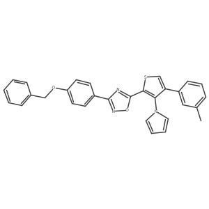 3-[4-(benzyloxy)phenyl]-5-[4-(3-methylphenyl)-3-(1H-pyrrol-1-yl)thiophen-2-yl]-1,2,4-oxadiazole结构式
