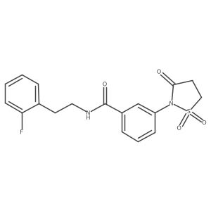 3-(1,1-dioxido-3-oxoisothiazolidin-2-yl)-N-(2-fluorophenethyl)benzamide结构式