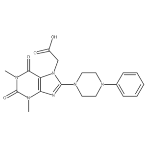 2-(1,3-dimethyl-2,6-dioxo-8-(4-phenylpiperazin-1-yl)-2,3-dihydro-1H-purin-7(6H)-yl)acetic acid Structure