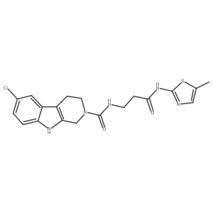 6-chloro-N-[3-[(5-methylthiazol-2-yl)amino]-3-oxo-propyl]-1,3,4,9-tetrahydropyrido[3,4-b]indole-2-carboxamide Structure