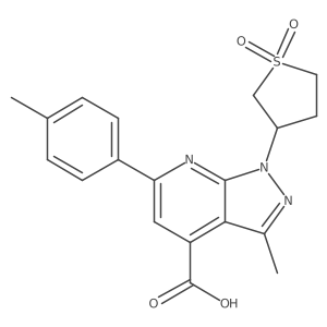 1-(1,1-dioxidotetrahydrothiophen-3-yl)-3-methyl-6-(4-methylphenyl)-1H-pyrazolo[3,4-b]pyridine-4-carboxylic acid Structure