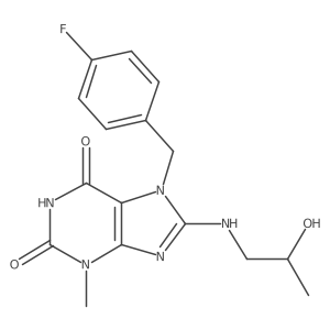 7-(4-fluorobenzyl)-8-((2-hydroxypropyl)amino)-3-methyl-1H-purine-2,6(3H,7H)-dione Structure