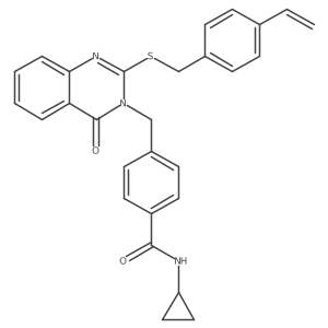 N-cyclopropyl-4-((4-oxo-2-((4-vinylbenzyl)thio)quinazolin-3(4H)-yl)methyl)benzamide结构式