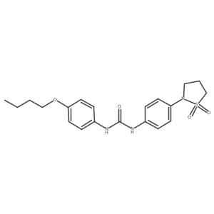 CCCCOc1ccc(NC(=O)Nc2ccc(N3CCCS3(=O)=O)cc2)cc1结构式