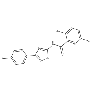 3,6-dichloro-N-[4-(4-fluorophenyl)-1,3-thiazol-2-yl]pyridine-2-carboxamide结构式