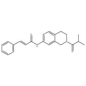 N-(2-isobutyryl-1,2,3,4-tetrahydroisoquinolin-7-yl)cinnamamide结构式