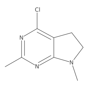 4-Chloro-6,7-dihydro-2,7-dimethyl-5H-pyrrolo[2,3-d]pyrimidine结构式