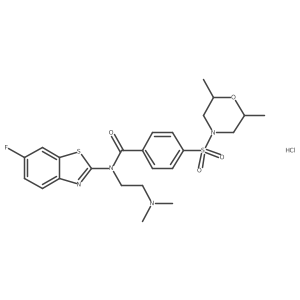 N-(2-(dimethylamino)ethyl)-4-((2,6-dimethylmorpholino)sulfonyl)-N-(6-fluorobenzo[d]thiazol-2-yl)benzamide hydrochloride Structure