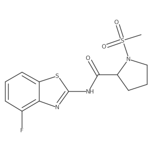 N-(4-fluorobenzo[d]thiazol-2-yl)-1-(methylsulfonyl)pyrrolidine-2-carboxamide结构式