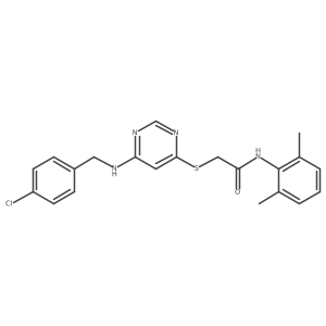 2-((6-((4-chlorobenzyl)amino)pyrimidin-4-yl)thio)-N-(2,6-dimethylphenyl)acetamide结构式