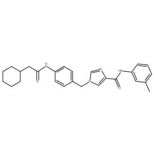 1-(4-(2-cyclohexylacetamido)benzyl)-N-(m-tolyl)-1H-imidazole-4-carboxamide结构式