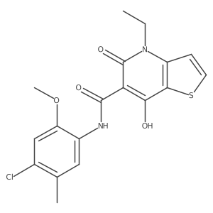 N-(4-chloro-2-methoxy-5-methylphenyl)-4-ethyl-7-hydroxy-5-oxo-4,5-dihydrothieno[3,2-b]pyridine-6-carboxamide结构式