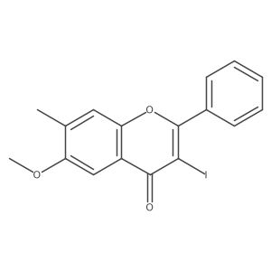 3-Iodo-6-methoxy-7-methyl-2-phenyl-chromen-4-one结构式