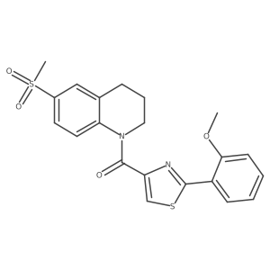 Methanone, [3,4-dihydro-6-(methylsulfonyl)-1(2H)-quinolinyl][2-(2-methoxyphenyl)-4-thiazolyl]- Structure