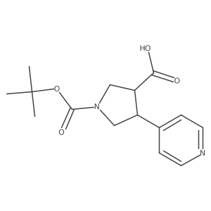 trans-1-Boc-4-(4-pyridinyl)-pyrrolidine-3-carboxylic acid结构式