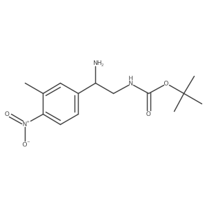 tert-butyl N-[2-amino-2-(3-methyl-4-nitrophenyl)ethyl]carbamate结构式
