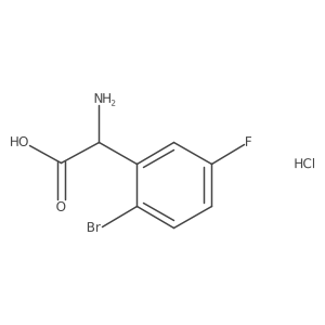 (2S)-2-Amino-2-(2-bromo-5-fluorophenyl)acetic acid hydrochloride结构式