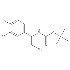 tert-butyl N-[2-amino-1-(3-fluoro-4-methylphenyl)ethyl]carbamate Structure