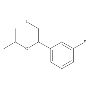 1-Fluoro-3-[2-iodo-1-(propan-2-yloxy)ethyl]benzene Structure