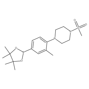 1-Methylsulfonyl-4-[2-methyl-4-(4,4,5,5-tetramethyl-1,3,2-dioxaborolan-2-yl)phenyl]piperazine Structure