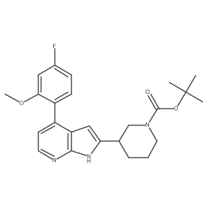 1,1-Dimethylethyl 3-[4-(4-fluoro-2-methoxyphenyl)-1H-pyrrolo[2,3-b]pyridin-2-yl]-1-piperidinecarboxylate Structure