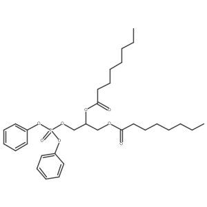 Octanoic acid, 1-[[(diphenoxyphosphinyl)oxy]methyl]-1,2-ethanediyl ester, (R)-结构式