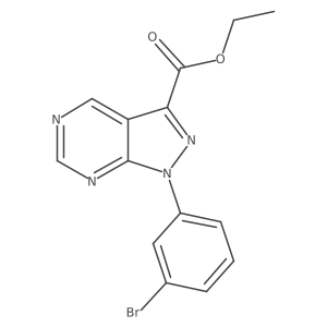 ethyl 1-(3-bromophenyl)-1H-pyrazolo[3,4-d]pyrimidine-3-carboxylate结构式