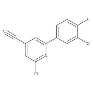 2-Chloro-6-(3-chloro-4-fluorophenyl)isonicotinonitrile Structure