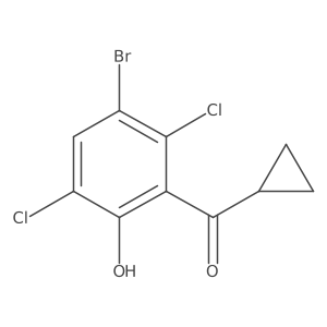 4-Bromo-3,6-dichloro-2-cyclopropanecarbonylphenol结构式