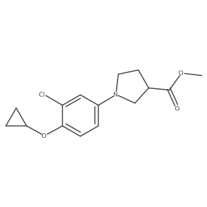 Methyl 1-(3-chloro-4-cyclopropyloxyphenyl)pyrrolidine-3-carboxylate结构式