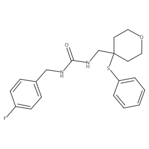 1-(4-fluorobenzyl)-3-((4-(phenylthio)tetrahydro-2H-pyran-4-yl)methyl)urea结构式