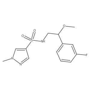 N-(2-(3-fluorophenyl)-2-methoxyethyl)-1-methyl-1H-pyrazole-4-sulfonamide结构式