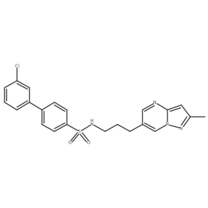 3'-chloro-N-(3-(2-methylpyrazolo[1,5-a]pyrimidin-6-yl)propyl)-[1,1'-biphenyl]-4-sulfonamide结构式