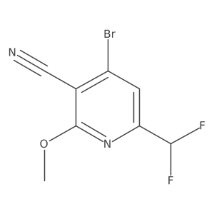 4-Bromo-6-(difluoromethyl)-2-methoxynicotinonitrile结构式