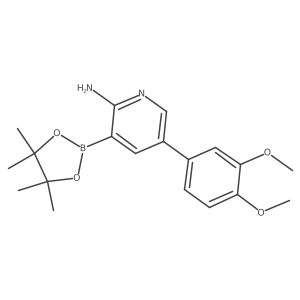 5-(3,4-Dimethoxyphenyl)-3-(4,4,5,5-tetramethyl-1,3,2-dioxaborolan-2-yl)-2-pyridinamine Structure