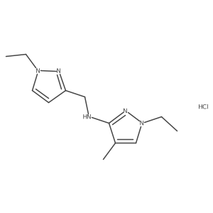 1-ethyl-N-[(1-ethylpyrazol-3-yl)methyl]-4-methylpyrazol-3-amine;hydrochloride结构式