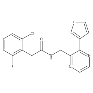 2-(2-chloro-6-fluorophenyl)-N-((3-(furan-3-yl)pyrazin-2-yl)methyl)acetamide Structure