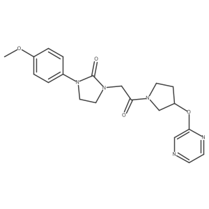 1-(4-Methoxyphenyl)-3-(2-oxo-2-(3-(pyrazin-2-yloxy)pyrrolidin-1-yl)ethyl)imidazolidin-2-one Structure