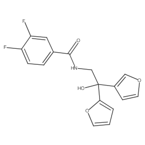 3,4-difluoro-N-[2-(furan-2-yl)-2-(furan-3-yl)-2-hydroxyethyl]benzamide结构式