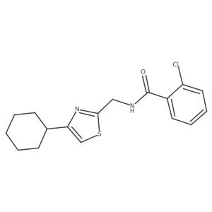 2-chloro-N-((4-cyclohexylthiazol-2-yl)methyl)benzamide结构式